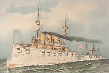 Armored Steel Cruiser New York by Currier and Ives