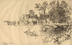 Haden: Cowdray Castle with Geese