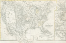 Woodbridge: Physical map of US ca 1850.